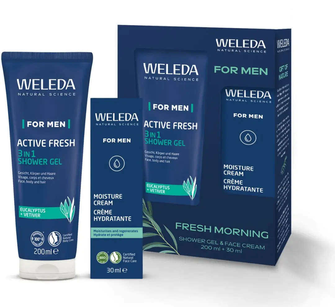 Weleda Men Fresh Morning Giftset - Hydraterende Crème & Douchegel 230ml