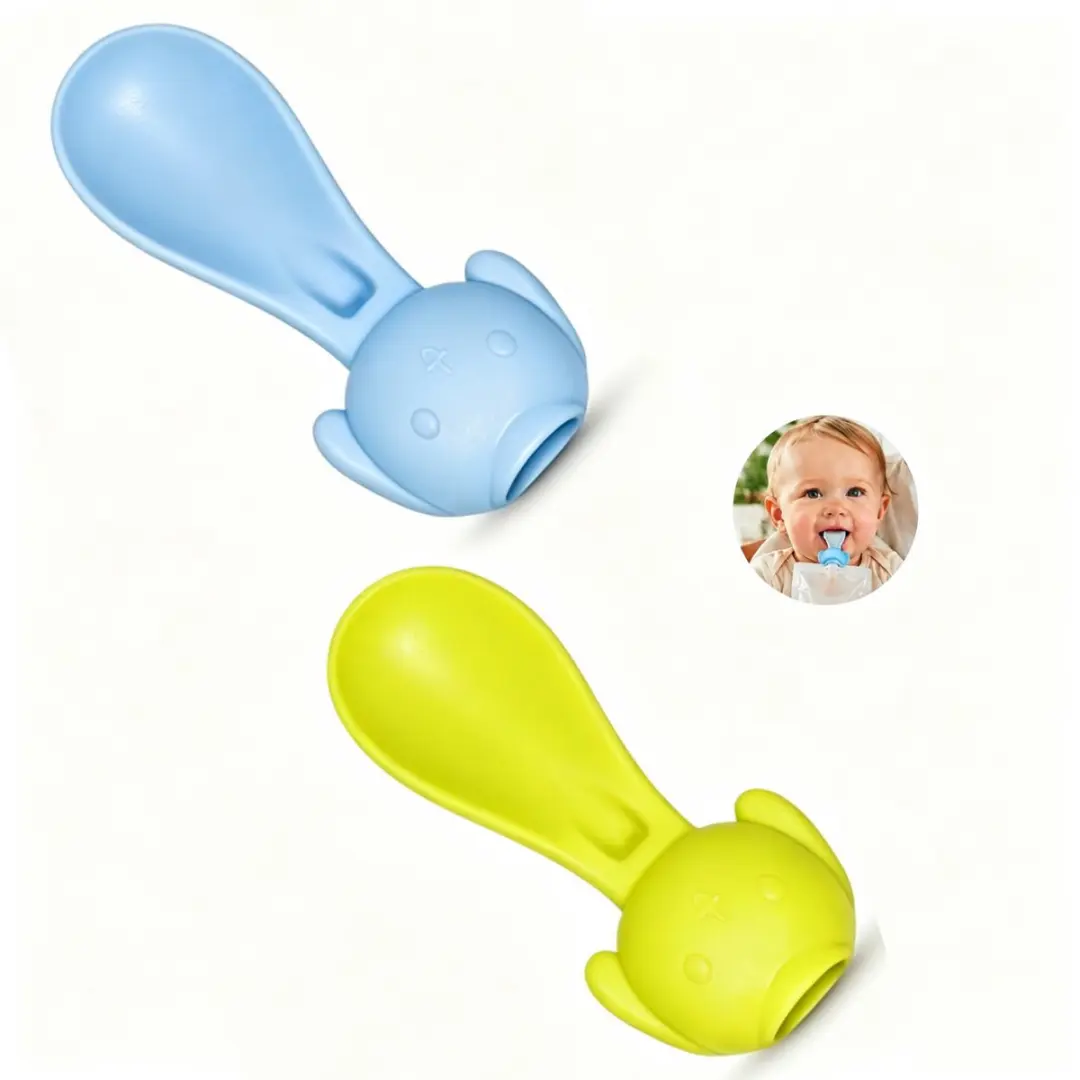 ECTEATOY Babyvoedingsset 2-delig - Siliconen - Blauw/Geel
