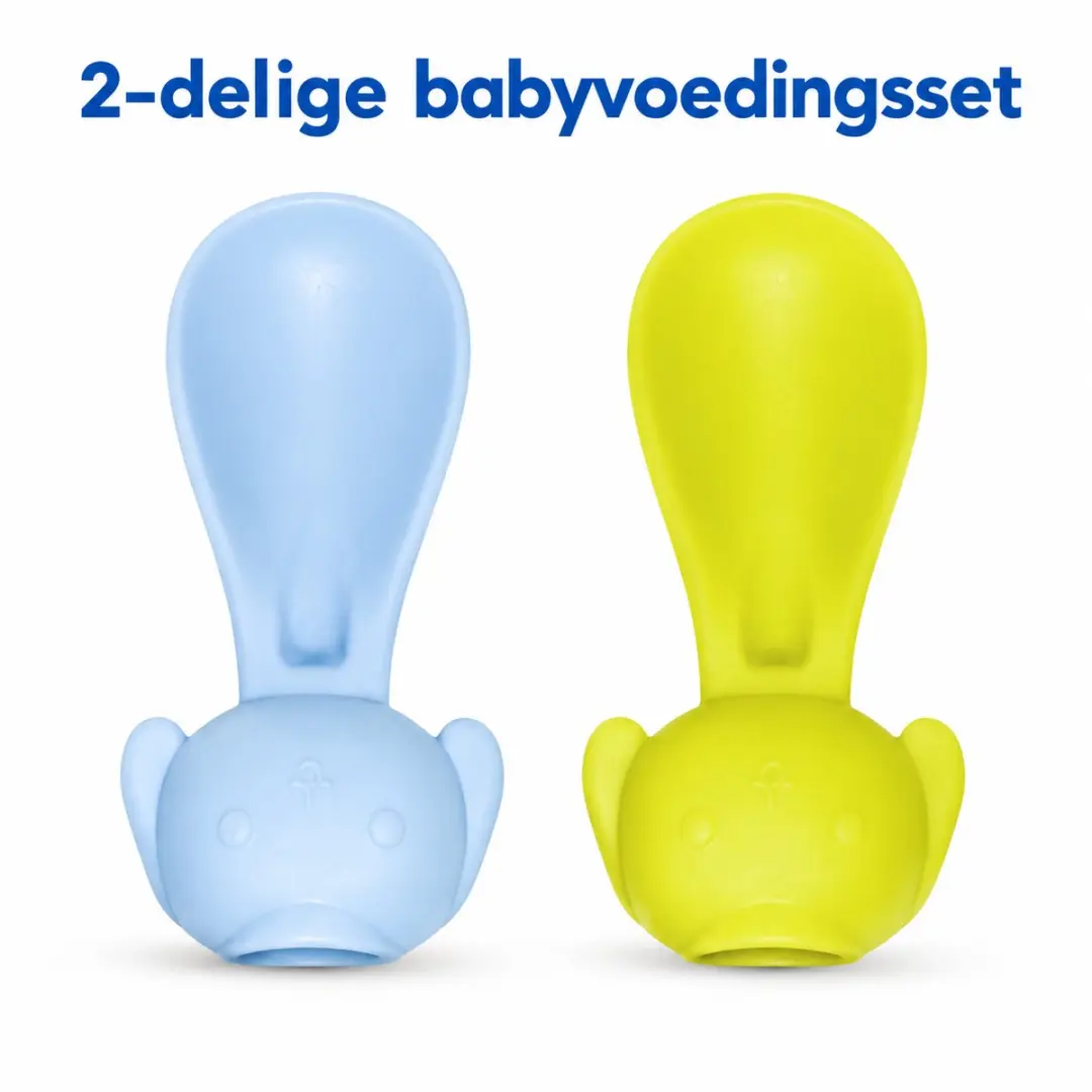 ECTEATOY Babyvoedingsset 2-delig - Siliconen - Blauw/Geel