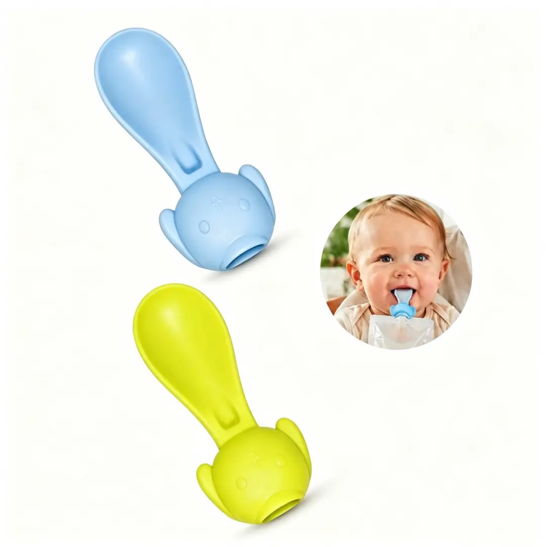 ECTEATOY Babyvoedingsset 2-delig - Siliconen - Blauw/Geel