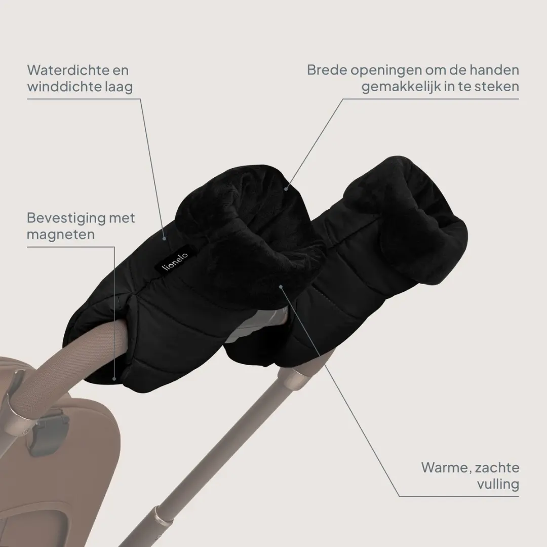 Lionelo Oli Winterhandschoenen - Magnetisch - Zwart - Universele maat