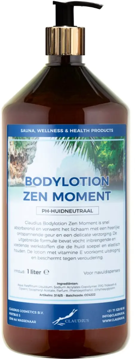 Splashbox Cosmetics Zen Moment Bodylotion 1L - Gouden pomp