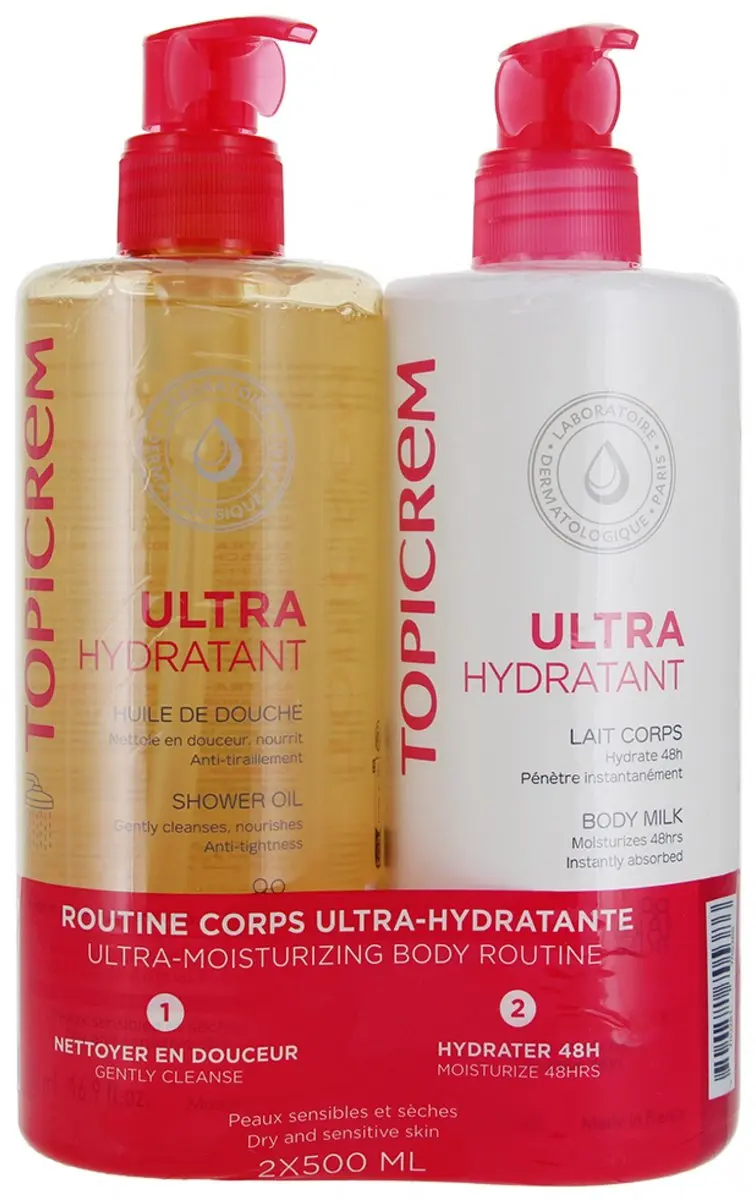 Topicrem Ultra-Hydraterende Douche Olie & Body Lotion 500ml