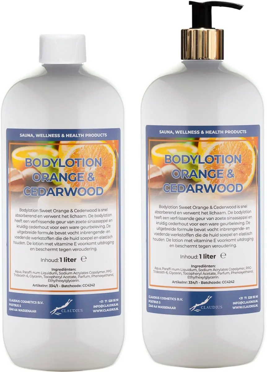 Splashbox Cosmetics Sweet Orange & Cedarwood Bodylotion 2L - 2 Stuks