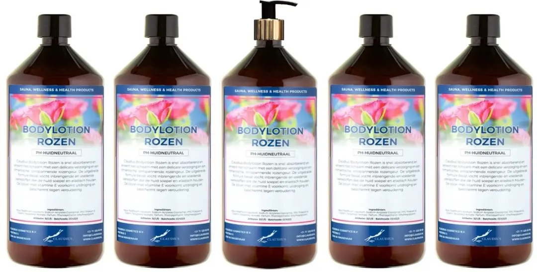 Splashbox Cosmetics Rozen Bodylotion 1L - 5 Stuks
