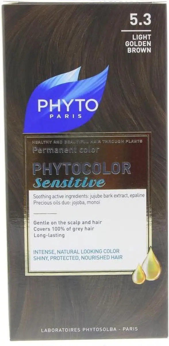 Phyto Phytocolor Sensitive 5.3 Licht Goud Kastanjebruin Haarkleuring 132ml