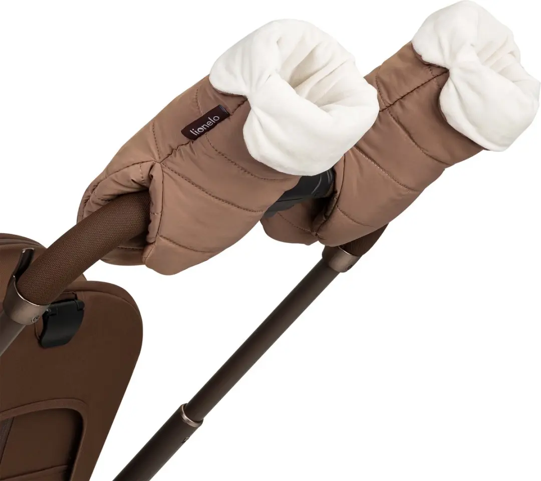 Lionelo Handmuff Oli Kinderwagen Handschoenen - Bruin/Nutt - Magnetisch - 2 Stuks