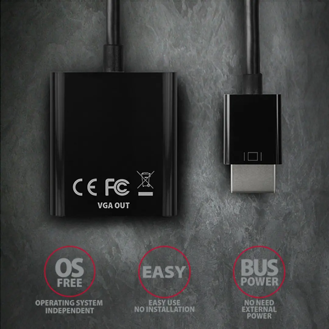 Axagon RVH-VGN HDMI naar VGA Adapter - 15 cm