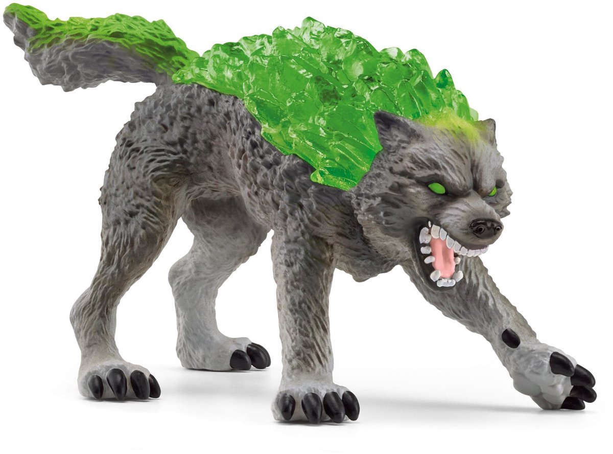 Schleich speelfiguur Eldrador Creatures Granieten Wolf fantasie speelgoed.