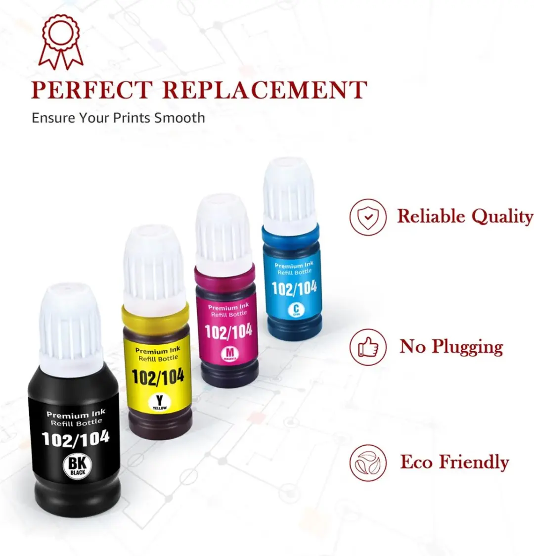 weCare Premium Inkt Multipack ET104 - 70ml - Zwart & Kleur - o.a. Epson Ecotank ET-2700/ET-2810