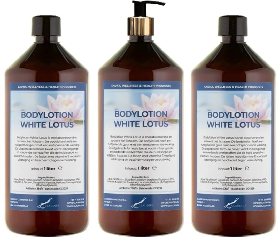 Splashbox Cosmetics Bodylotion White Lotus 1L - 3 Stuks