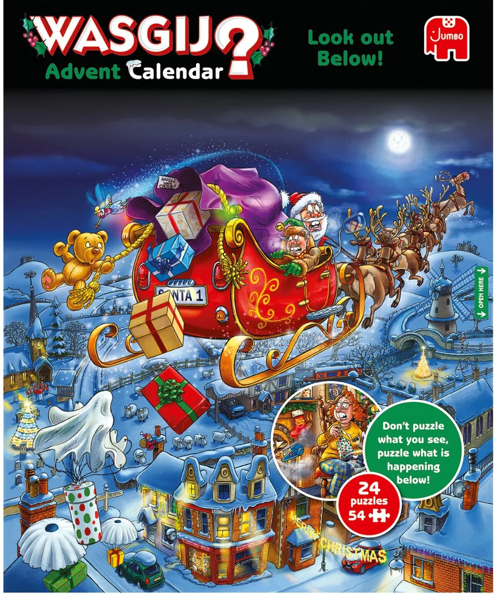 Wasgij Kerstmis Adventskalender Rendier-ravage! 60577 - 24 Puzzels 54 Stuks