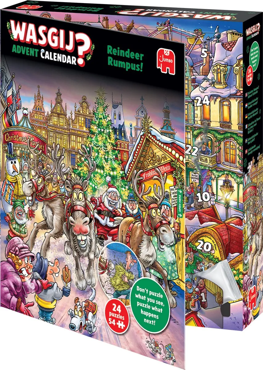 Wasgij Kerstmis Adventskalender Rendier-ravage! 60577 - 24 Puzzels 54 Stuks - afbeelding 6 van 6