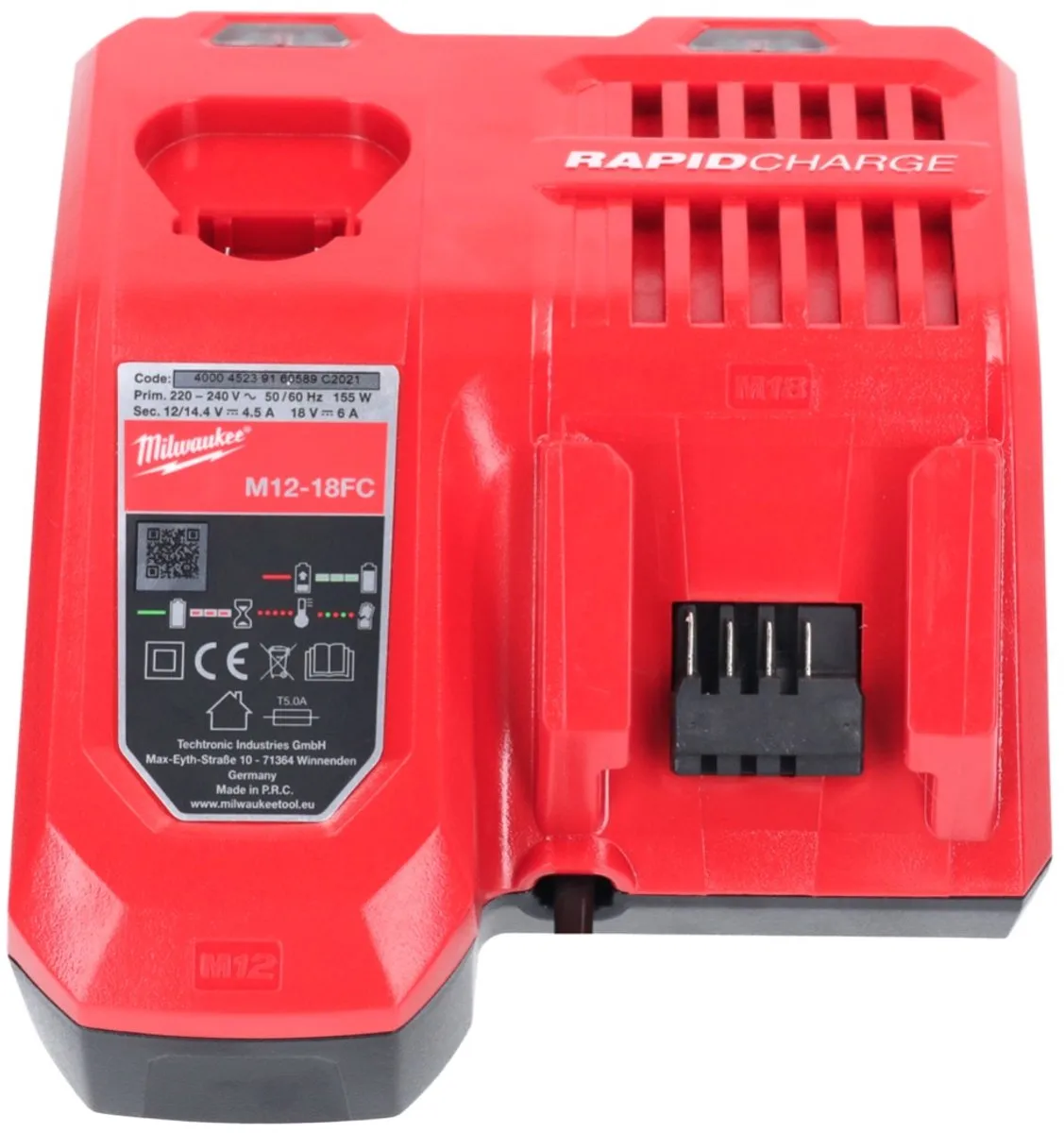 Milwaukee M18 NRG-302 Startset - 2x 3.0Ah accu + M12-18FC lader - afbeelding 5 van 5