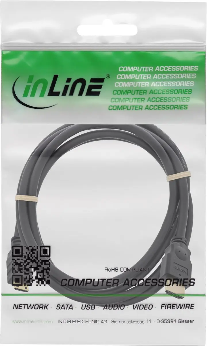 InLine 17461P HDMI Kabel - 1m - Type A/Mini Type C - Zwart