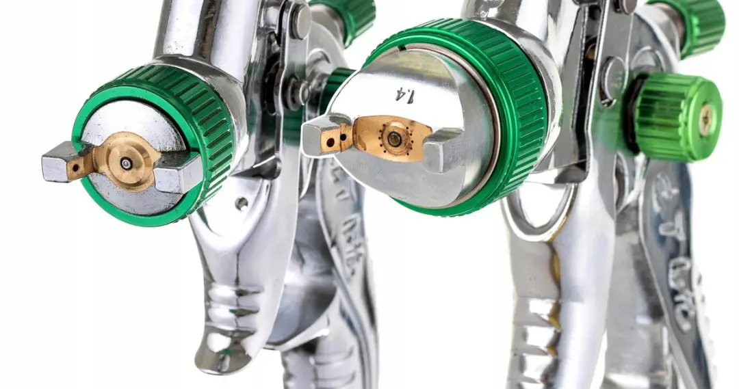 Technic HVLP Sproeipistoolset 2x - 0,6/0,125L - Zilver/ Groen