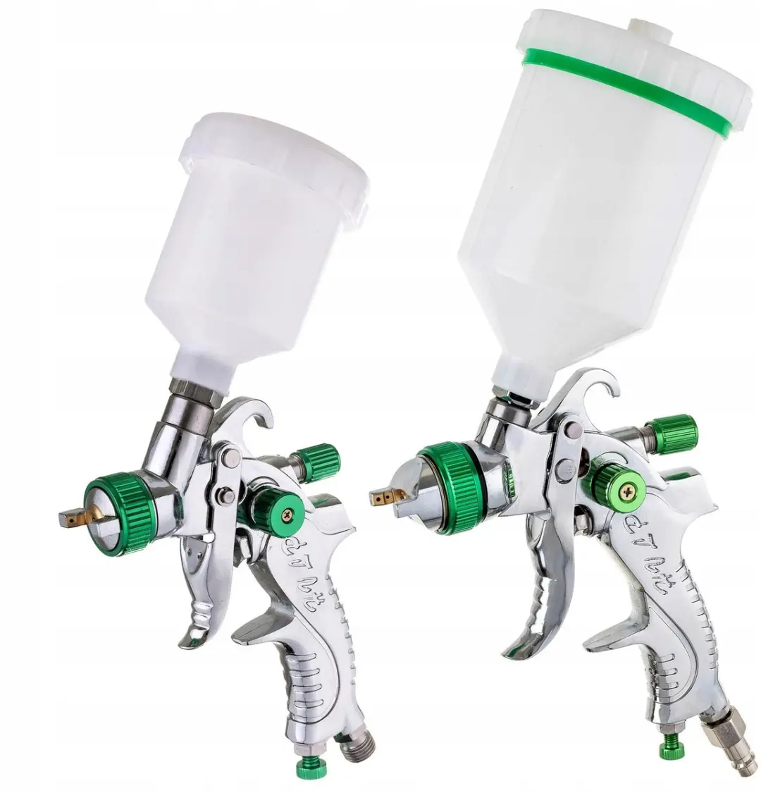 Technic HVLP Sproeipistoolset 2x - 0,6/0,125L - Zilver/ Groen