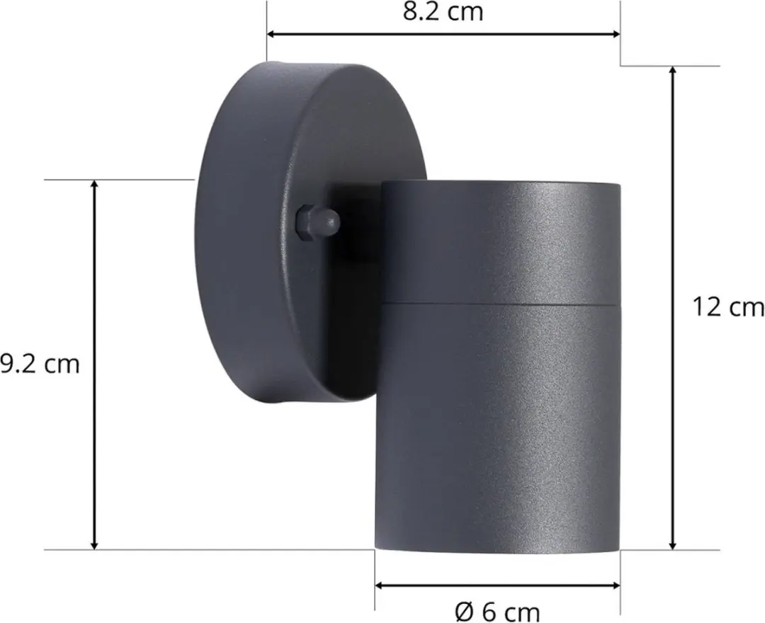 PRIOS Wandlamp Buiten 1 Licht GU10 - Donkergrijs - afbeelding 6 van 6