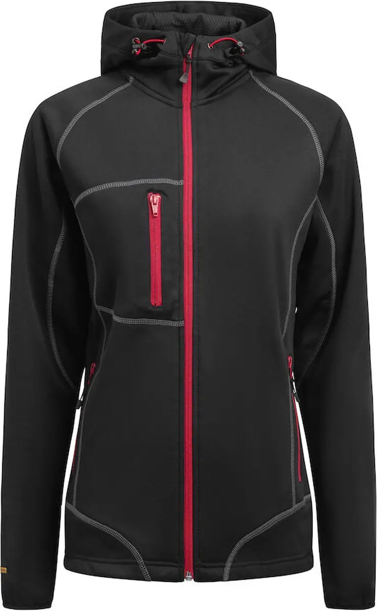 Jobman 5177 Women's Hoodie 65517753 - Zwart/Rood L