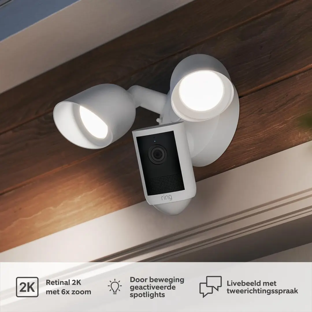 Ring Floodlight Cam 2e Gen - Wit - 2K Video