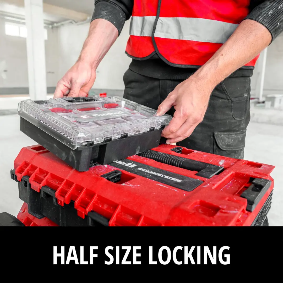 Einhell E-Case M SEALED Systeemkoffer 90kg - IP65 - Rood/Zwart