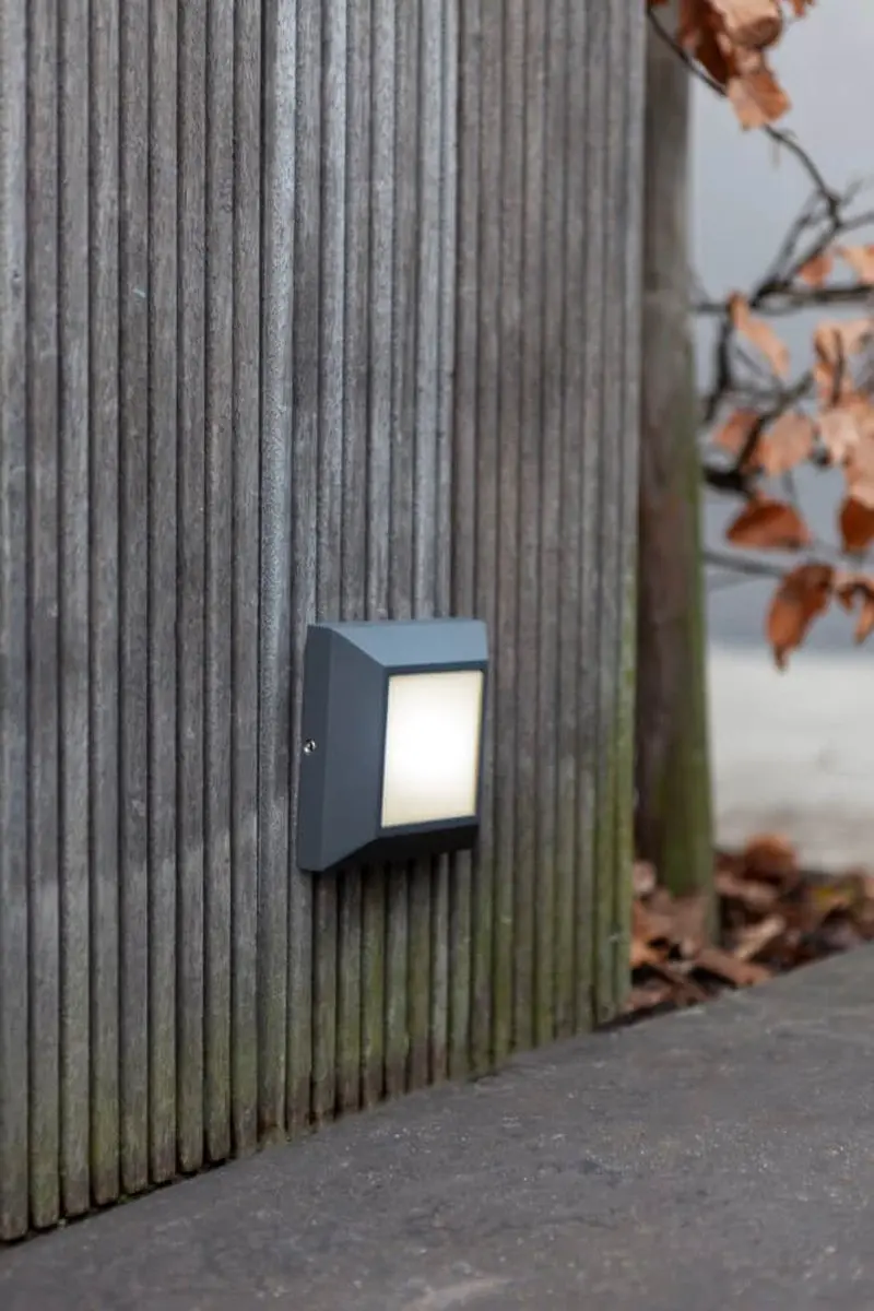Lutec Helena Wall Small Square - 4.5W Koel wit 4000K - Dark Grey