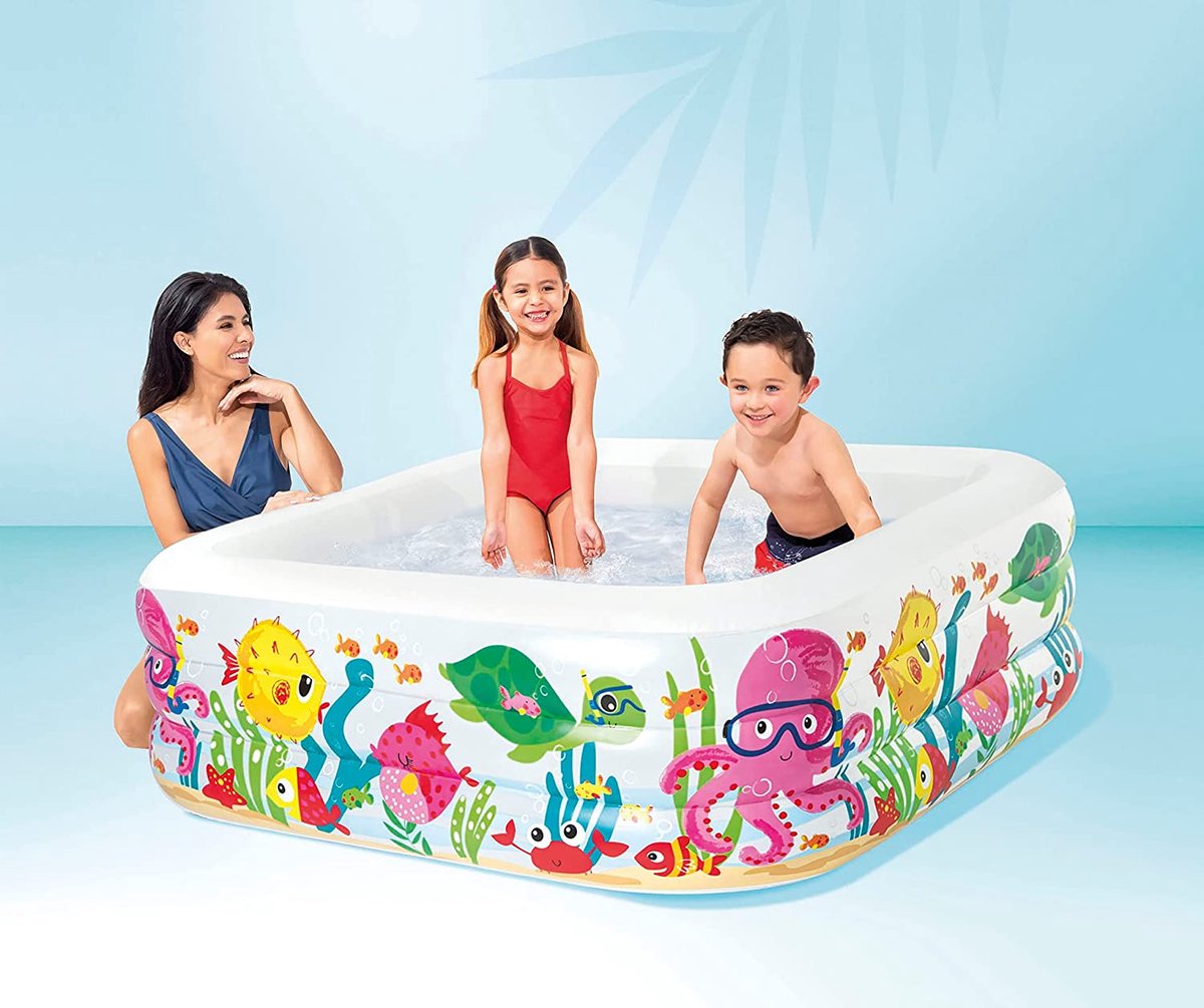 Intex Aquariumzwembad aan het meer - bovengronds zwembad voor kinderen - peuterbad - 159 x 159 x 50 cm - voor 3 jaar en ouder