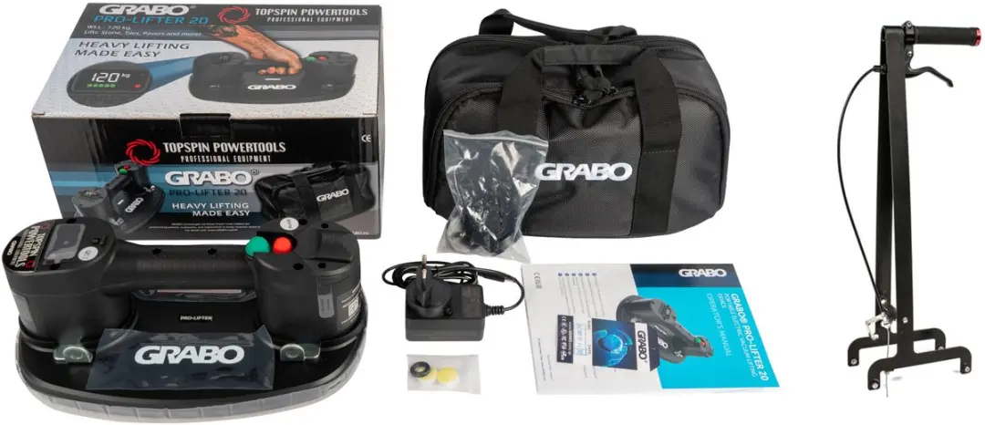 Grabo Pro in Tas + Erguo S1 Handgreep Vacuümzuiger 120kg - Zwart