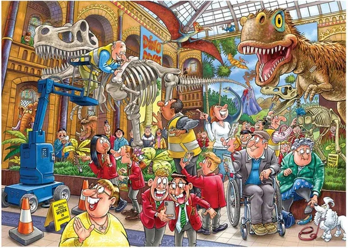Wasgij Mystery 24 Paniek in het museum! 1000 Stuks Puzzel - Meerkleurig