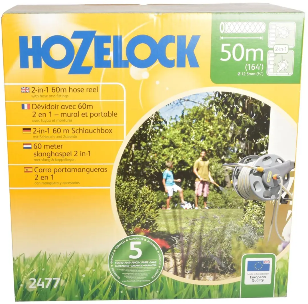 Hozelock Slanghaspel 60m + 50m Slang - 12,5mm - Grijs/Geel - afbeelding 5 van 6