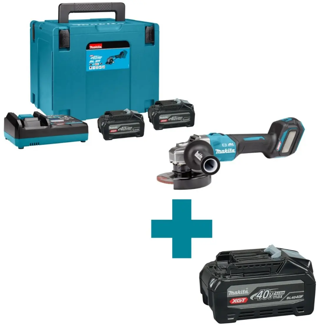 Makita GA023GU201 Accu Haakse Slijper 125mm XGT 40V Max