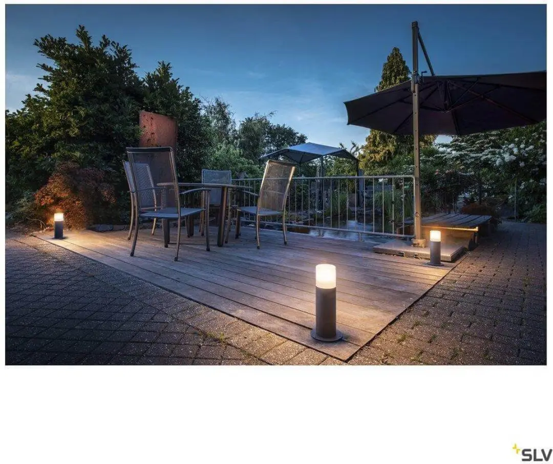 SLV Grafit E27 11W Staande Buitenlamp IP44 - 300mm Antraciet