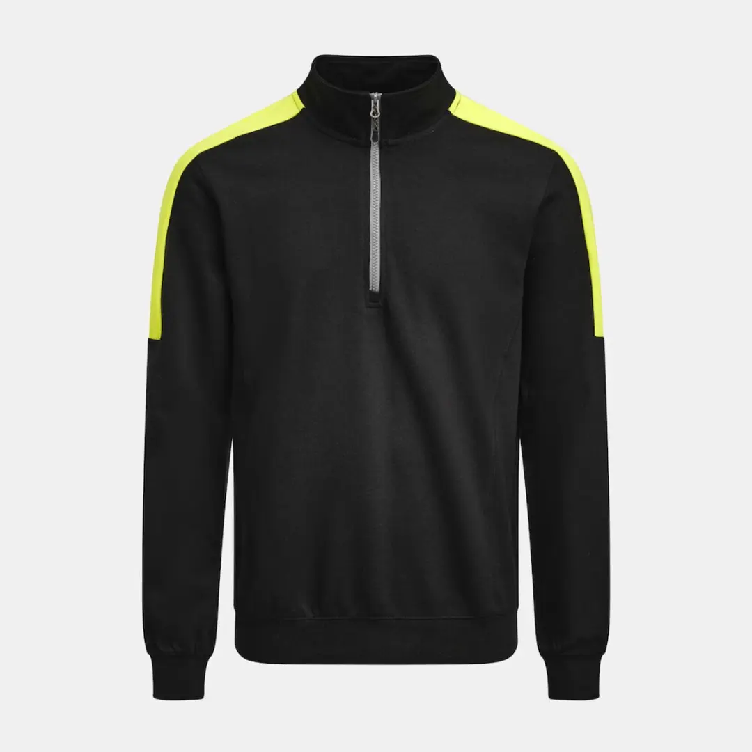 Jobman 5401 Halfzip Sweatshirt XS - Zwart/HV Geel