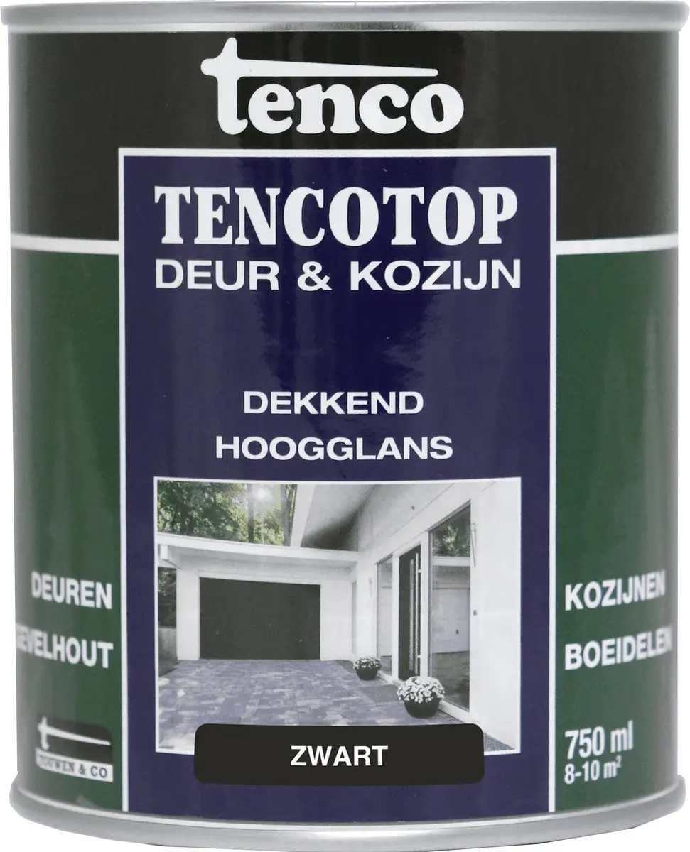 Tenco Tencotop Deur & Kozijnverf Hoogglans Zwart 750ml