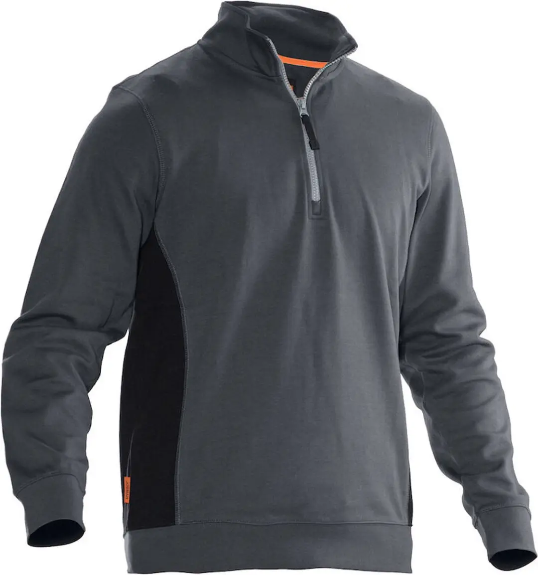 Jobman 5401 Halfzip Sweatshirt 65540120 - Donkergrijs/Zwart - 4XL