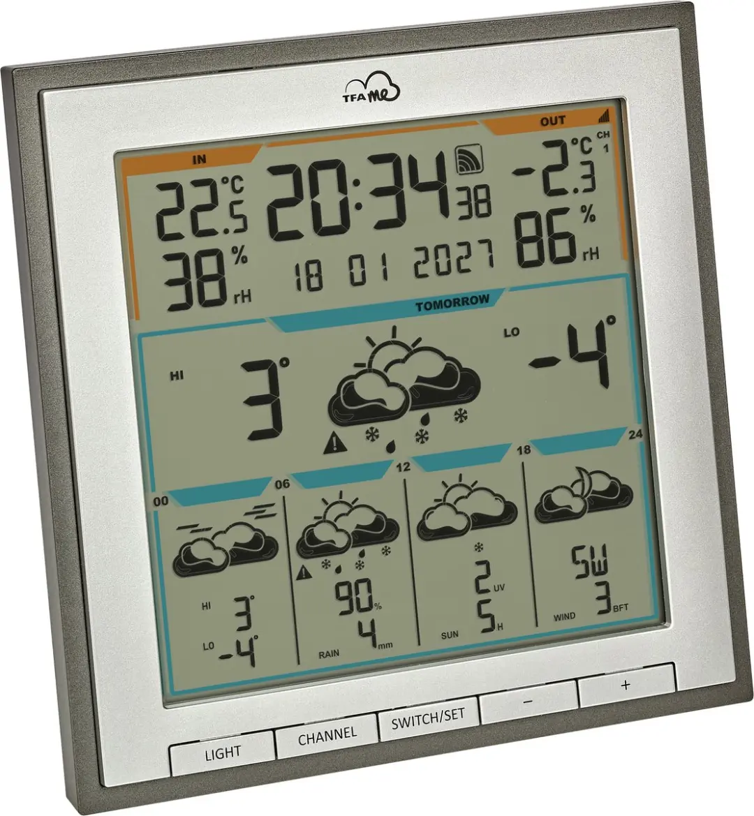 TFA Dostmann TFA.me ID-08 WiFi-Weerstation - 5 Dagen - Anthracietgrijs