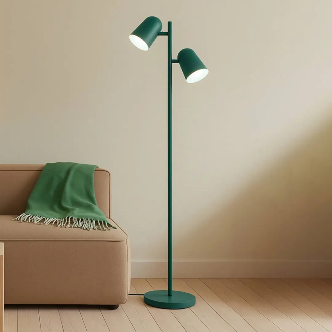 Lindby Vloerlamp 2-lichts Metaal - 165 cm - Groen