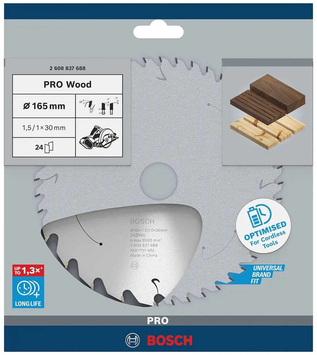 Bosch Professional PRO Wood Zaagblad 165x1,5x30mm