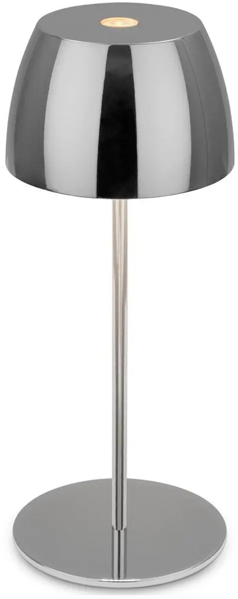 Briloner Serina Mini Set Oplaadbare Tafellampen - 2 Stuks - Ø8cm - Chroom