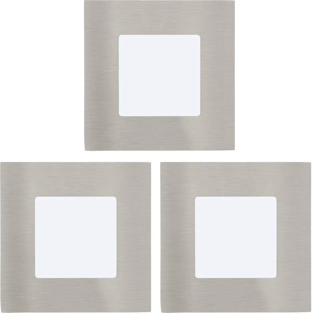 Eglo Fueva 1 Inbouwspot LED 85x85mm - Nikkel - 3 Stuks