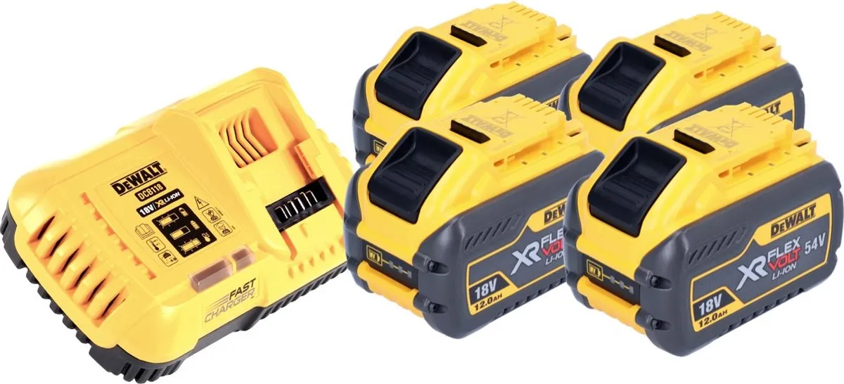 DeWalt DCB118Y4 Starterset 4x XR FLEXVOLT 12Ah 18V/54V - Oplader