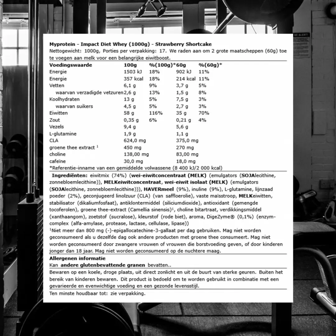 Myprotein Impact Diet Whey 1000g Aardbei Shortcake