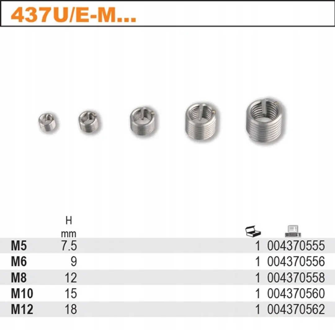 Beta RVS Schroefdraad Reparatie Inzetstukken M12 - 10 Stuks