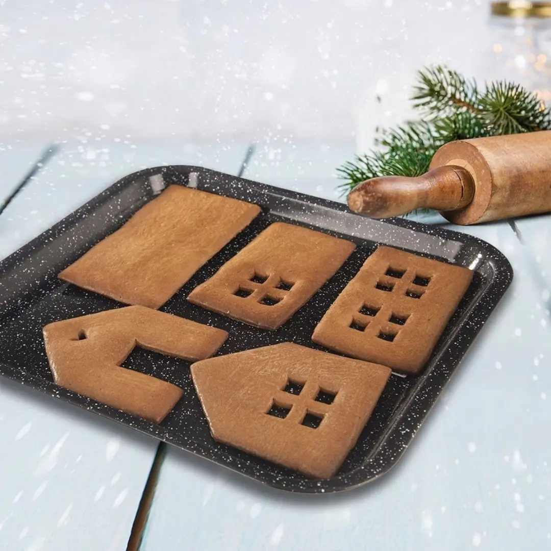 Orion 3D Kersthuisje Koekjesvorm - 6 Stuks - Zilver
