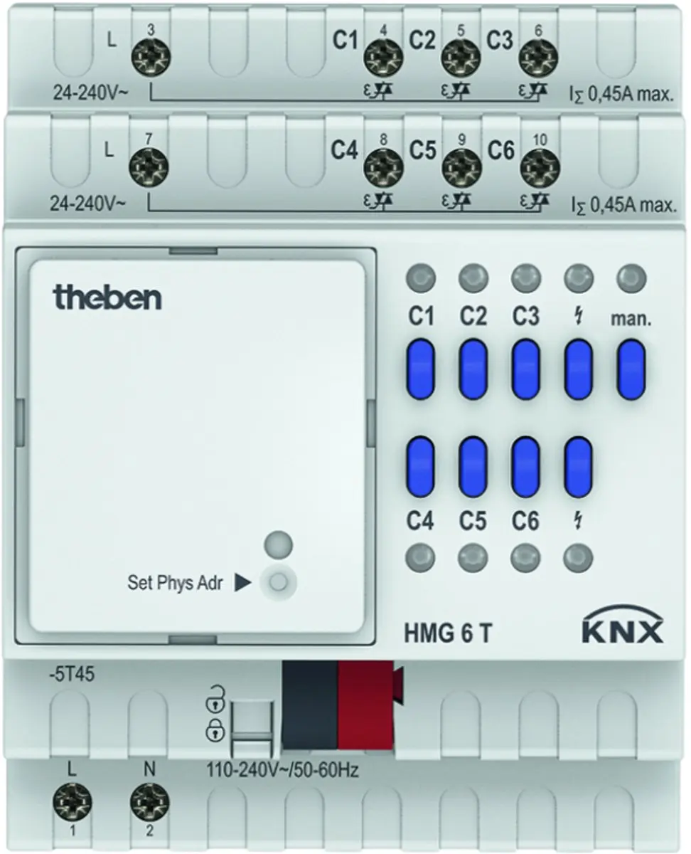 Theben HMG 6 T KNX Verwarmingsactor 6-Kanaals