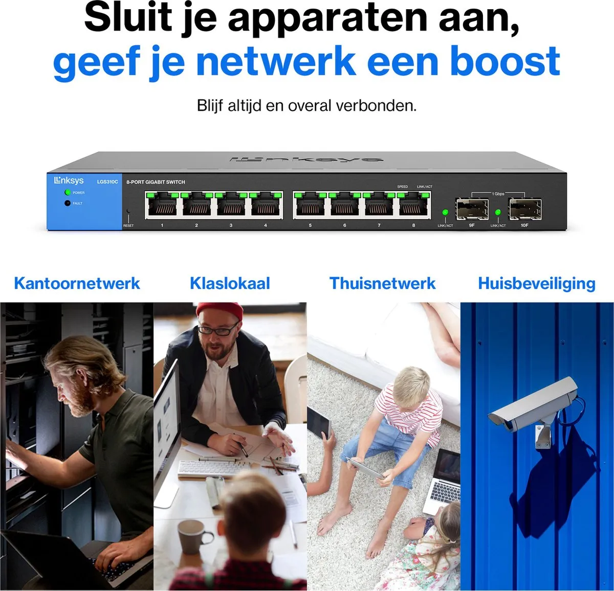 Linksys LGS310C - Netwerk Switch - Managed - 8-Poorten - 2 SFP Poorten- Zwart