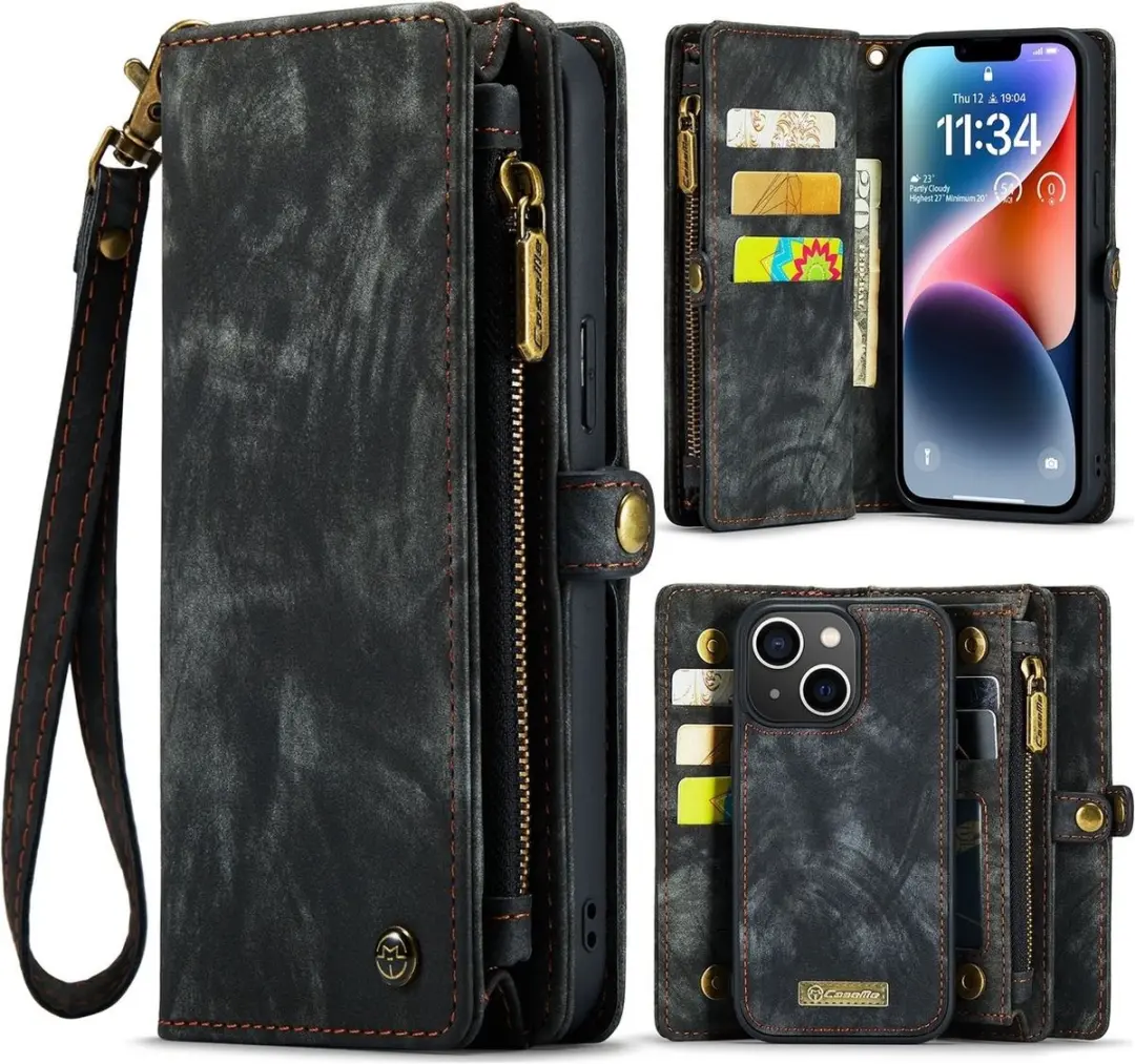 CaseMe iPhone 15 Wallet Rits Book Case