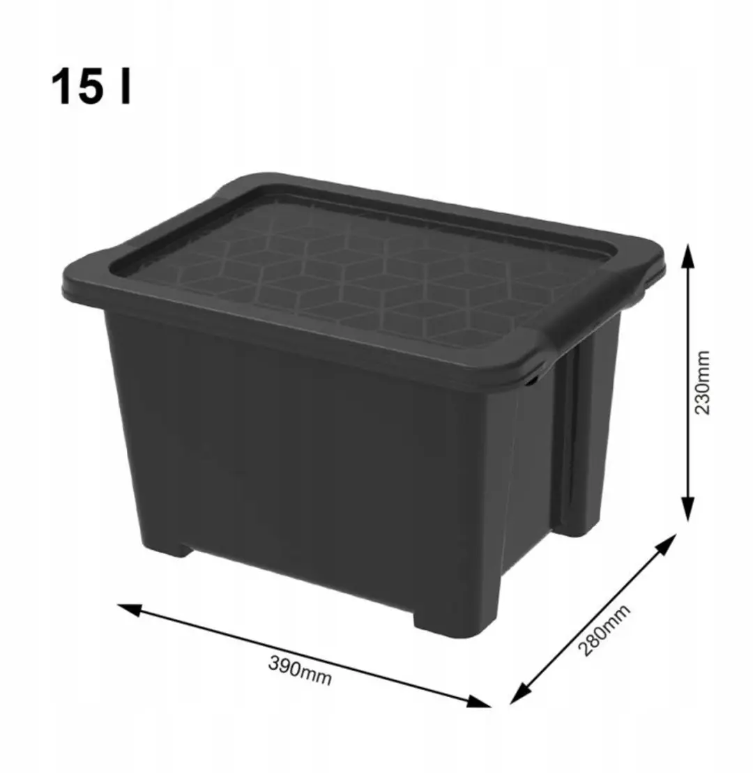 Rotho EVO EASY Opbergdoos 15L - Zwart Glans