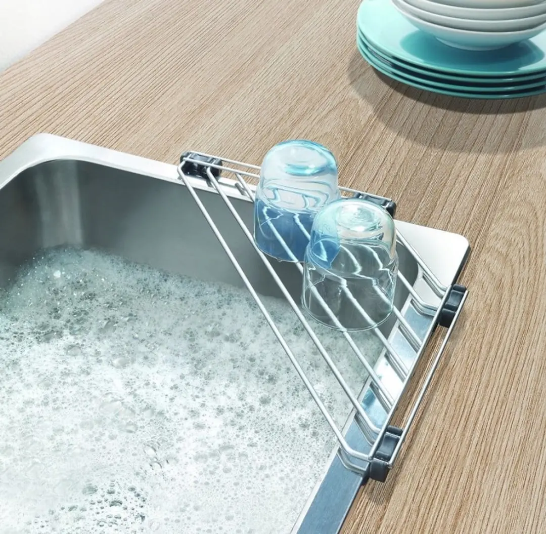 Metaltex Hoek Afdruiper Keuken Organizer - Zilver/Zwart - afbeelding 3 van 5