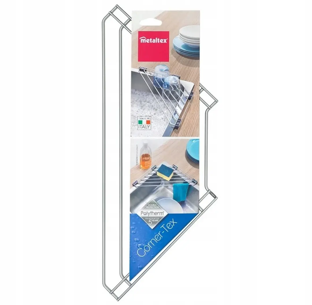 Metaltex Hoek Afdruiper Keuken Organizer - Zilver/Zwart - afbeelding 5 van 5